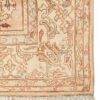 Hand-Knotted Persian Heriz Rug (Classical Bold Floral Medallion) - Cream Wool