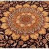 Hand-Knotted Persian Qom Silk Rug (Fine Art Classical Floral Medallion) - Brown