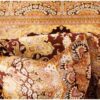 Hand-Knotted Persian Qom Silk Rug (Fine Art Classical Floral Medallion) - Brown