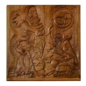 Wood Carved Backgammon Board Handcrafted with Persian Heritage Kayyam Cup