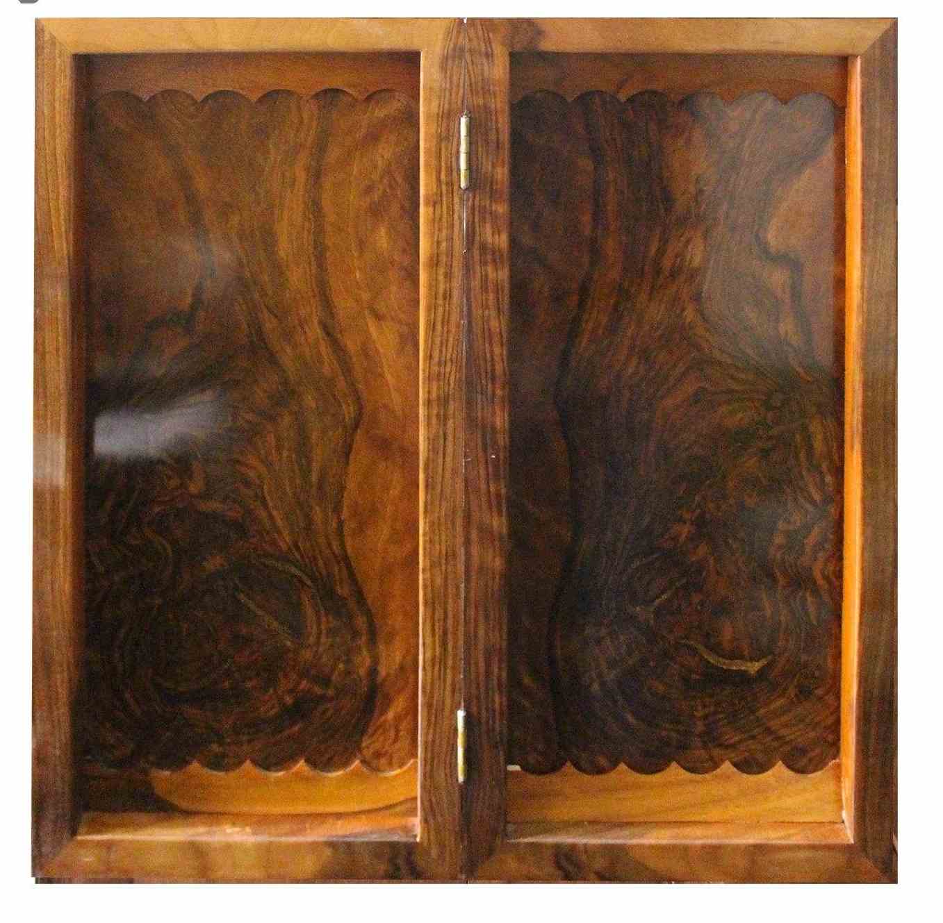 Handcrafted Solid Wood Persian Backgammon Board with Dervish Persian Heritage Design