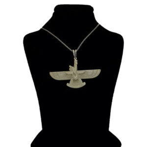 Silver Pendant Minimalist Zoroastrian Farvahar Symbol