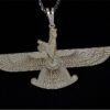 Silver Pendant Minimalist Zoroastrian Farvahar Symbol