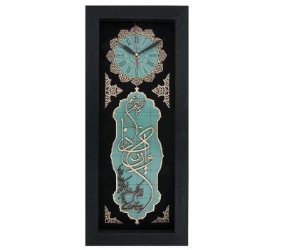 Artistic Islamic Wood Inlay Wall Clock with Wa In Yakad Verse – Religious Decor for Prayer Rooms and Muslim Homes