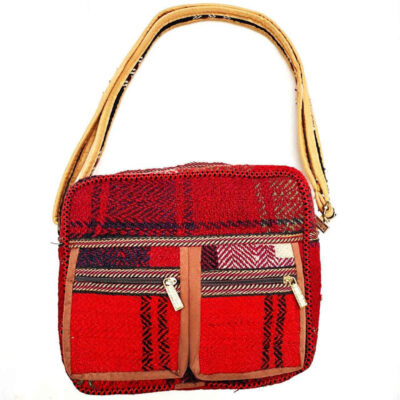 Kilim Crossbody Bag - Traditional Persian Jajim Dark Red