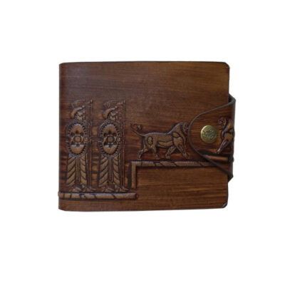 Persian Leather Bifold Wallet for Men with Achaemenid Design