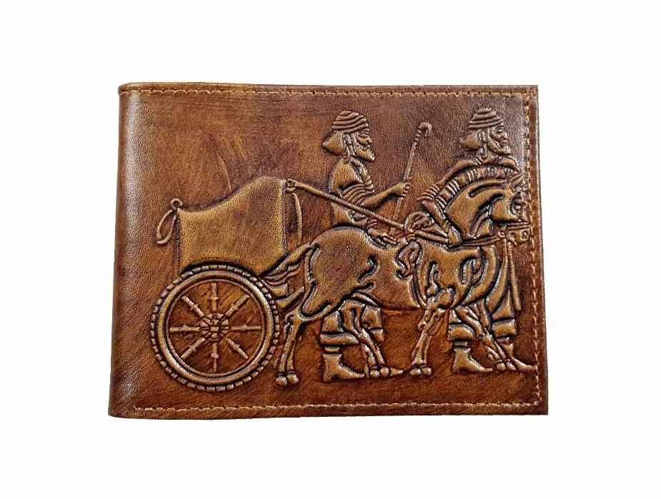 Persian Leather Bifold Wallet for Men with Achaemenid Throne Design