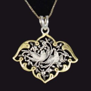 Persian Engraved Silver Pendant Handcrafted Morghe Amin
