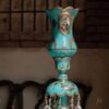 Handcrafted Traditional Persian Laleh Abbasi Crystal Table Lamp with Drops