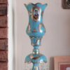 Handcrafted Traditional Persian Laleh Abbasi Crystal Table Lamp with Drops
