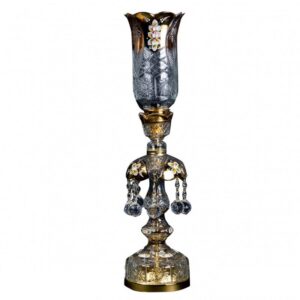 Classic Persian Laleh Abbasi Crystal Table Lamp with Hanging Glass Drops