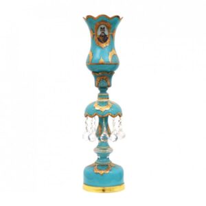 Handcrafted Traditional Persian Laleh Abbasi Crystal Table Lamp with Drops