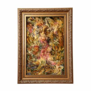 Hand-Knotted Persian Wall Hanging Rug from Tabriz Depicting Booyeh Bahar Miniature