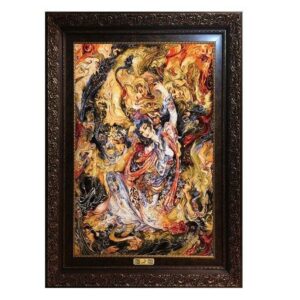 Persian Wall Hanging Rug from Tabriz Depicting Miniature M34
