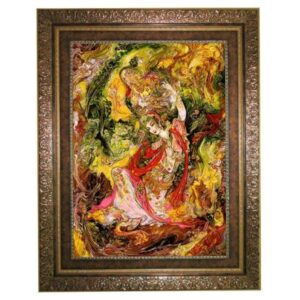 Persian Wall Hanging Rug from Tabriz Depicting Miniature 39KC