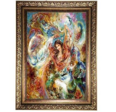 Machine-Made Persian Miniature Wall Hanging Rug – Persian Miniature 1438KC, Kashan
