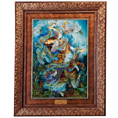 Machine-Made Persian Miniature Wall Hanging Rug – Persian Miniature 546KP, Kashan