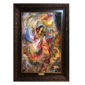 Persian Wall Hanging Rug from Tabriz Depicting Miniature M5
