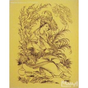 Original Persian Miniature Art Painting: Gouache and Watercolor – Lover