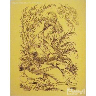 Original Persian Miniature Art Painting: Gouache and Watercolor - Lover