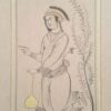 Set of 5 Original Persian Safavid Art Paintings: Watercolor and Gouache on Cardboard