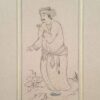 Set of 5 Original Persian Safavid Art Paintings: Watercolor and Gouache on Cardboard