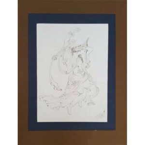Original Persian Miniature Art Painting: Watercolor – Dance in Wind