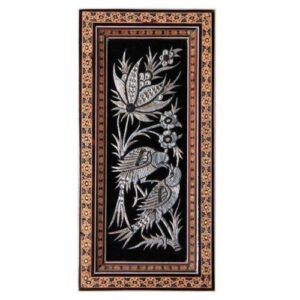 Handmade Framed Persian Engraved Copper Art Birds – Traditional Wall Decor