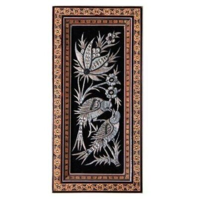 Persian Engraved Copper Wall Art with Birds – Traditional Iranian Metalwork & Home Decor