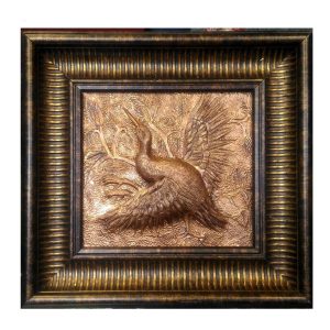 Framed Engraved Brass Art Artistic Bird