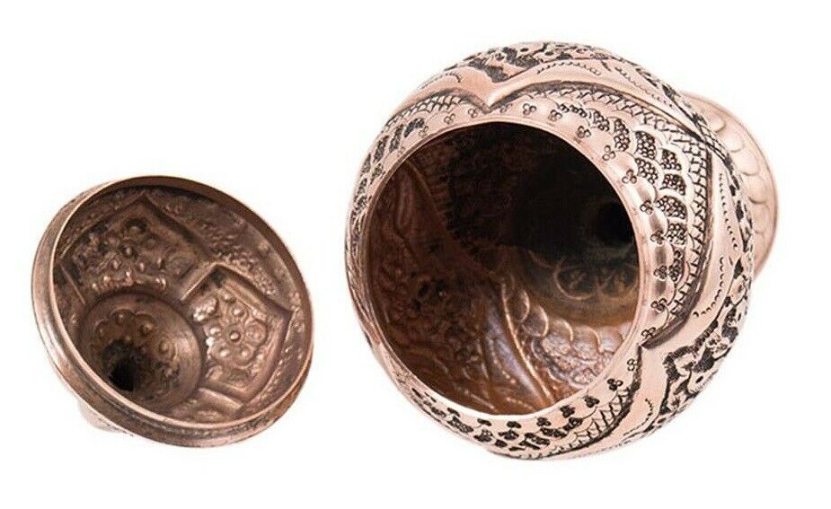Engraved Persian Copper Sugar Bowl Model Nareng