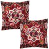 Traditional Velvet Footstool & Cushions Set Inspired by Persian Art
