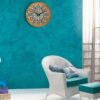 Handcrafted Persian Inlaid Wood Wall Clock with Floral Pattern