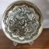 Persian Decorative Copper Engraved Wall Plate Flowers & Birds