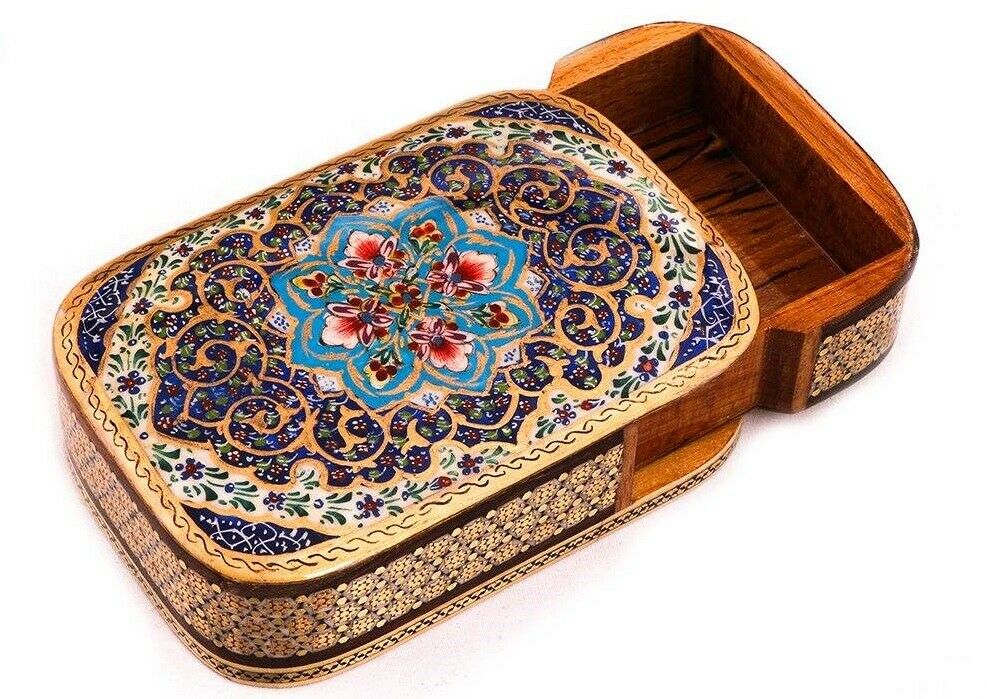 Persian Wooden Playing Card Box – Khatam Enameled Paradise