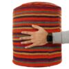 Authentic Persian Kilim Ottoman Pouf - Round Red Kilim 51153