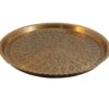 Traditional Copper Serving Tray - Hand Hammered Geometric Design 08