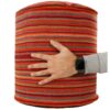 Authentic Persian Kilim Ottoman Pouf - Round Red Kilim G2