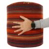 Authentic Persian Kilim Ottoman Pouf - Round Red Kilim H105