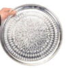 Traditional Copper Serving Tray - Hand Hammered Geometric Design 960