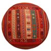 Authentic Persian Kilim Ottoman Pouf - Round Red Kilim 51153