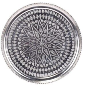 Traditional Copper Serving Tray – Hand Hammered Geometric Design 960