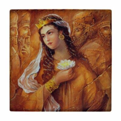 Persian Miniature Ceramic Wall Tile WK149 – Decorative Iranian Artwork for Home Interiors