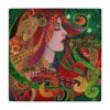 Decorative Persian Framed Ceramic Tile - Miniature wk173