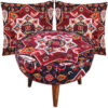 Traditional Velvet Footstool & Cushions Set Inspired by Persian Art