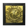 Framed Persian Engraved Brass Art Ancient Winged Lion