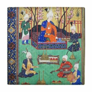 Decorative Persian Ceramic Tile – Shahnameh Inspired: Miniature wk188