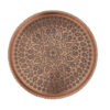 Traditional Copper Serving Tray - Hand Hammered Geometric Design 040