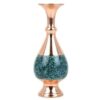 Handcrafted Decorative Persian Inlaid Turquoise Copper Vase, Featuring a Classic Geometric Pattern for a Luxurious Look