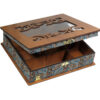 Chest-Style Wooden Tea Bag Box – Termeh Motif LB54
